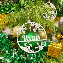 Custom 3D Printed Flat Christmas Name Baubles – Personalized Tree Decorations