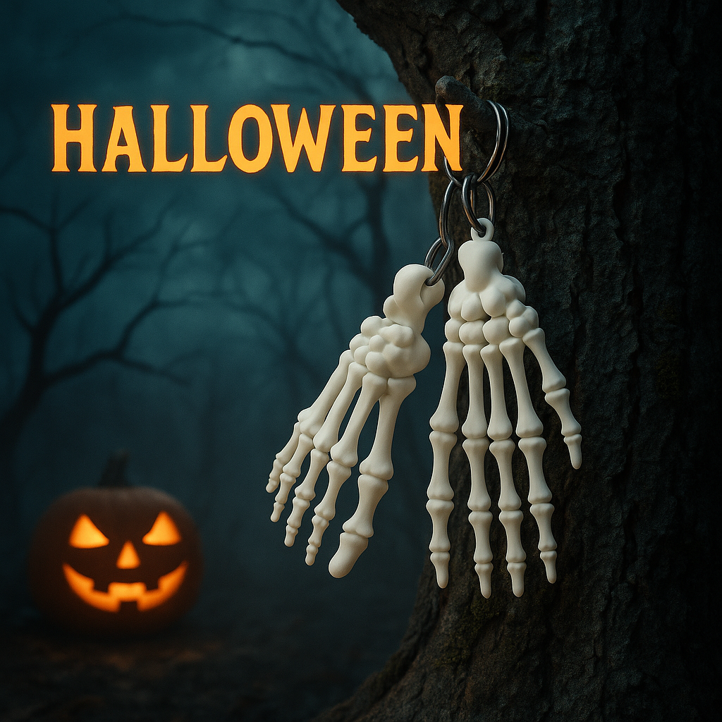 Halloween Skeleton Hand and Foot Keychain